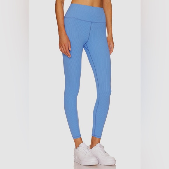 Spiritual Gangster Women's Blue Rib High-Waisted 7/8 Legging Pants M - Picture 2 of 6